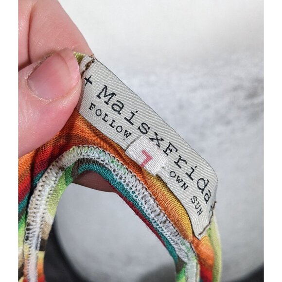 Mais X Frida Retro Striped Open Back Top Size Large - Picture 3 of 7